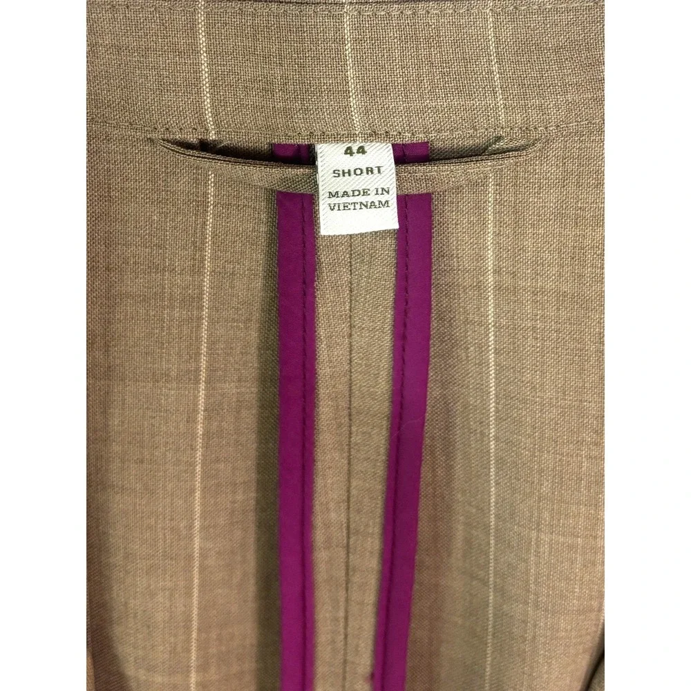 NEW Bonobos 44S Tan Chalk Stripe Jetsetter Unstructured Blazer Jacket Sport Coat